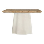 Console table Loberta fir wood-mdf in natural-white color 120x38x81cm - Image 3