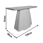 Console table Loberta fir wood-mdf in natural-white color 120x38x81cm - Image 4