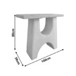 Console table Marila fir wood-mdf in natural-white color 100x38x80cm - Image 4