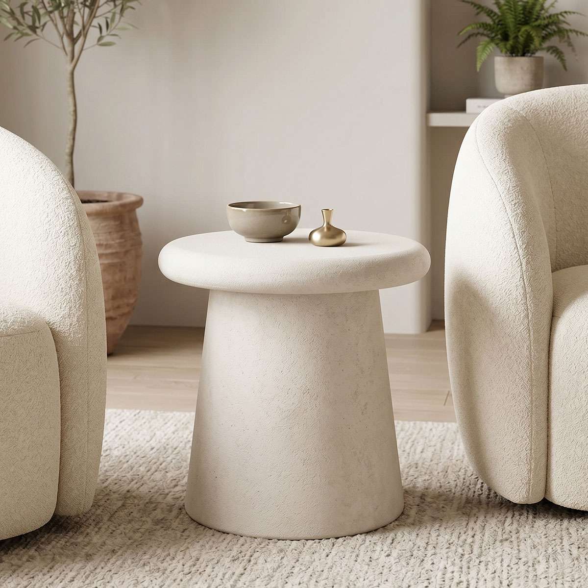 415-000009 Coffee table Herona mdf white D50x48cm - Слика 1