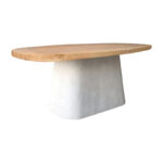 Dining table Herona fir-mdf white-natural color 180x90x78cm - Image 2
