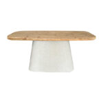 Dining table Herona fir-mdf white-natural color 180x90x78cm - Image 3