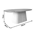 Dining table Herona fir-mdf white-natural color 180x90x78cm - Image 4