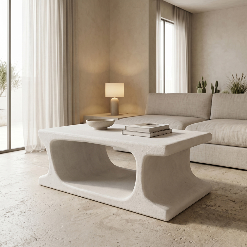 415-000011 Coffee table Nafel mdf white 120x60x45cm - Image 1