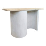 Console table Jeckie fir-mdf white-natural color 120x38x80cm - Image 2