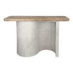 Console table Jeckie fir-mdf white-natural color 120x38x80cm - Image 3