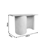 Console table Jeckie fir-mdf white-natural color 120x38x80cm - Image 5
