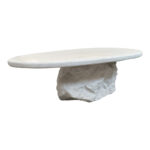 Coffee table Zinol mdf-polyresin white 105x62x32cm - Слика 2