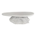 Coffee table Zinol mdf-polyresin white 105x62x32cm - Слика 3