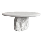 Coffee table Zinol mdf-polyresin white D80x36cm - Слика 2