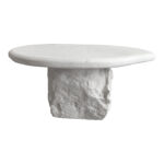Coffee table Zinol mdf-polyresin white D80x36cm - Слика 3