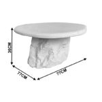 Coffee table Zinol mdf-polyresin white D80x36cm - Слика 4