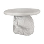 Coffee table Zinol mdf-polyresin white D60x41cm - Слика 2