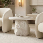Coffee table Zinol mdf-polyresin white D60x41cm