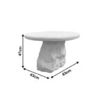 Coffee table Zinol mdf-polyresin white D60x41cm - Слика 4