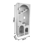 Bookcase Boolten mdf white 80x38x190cm - Слика 4