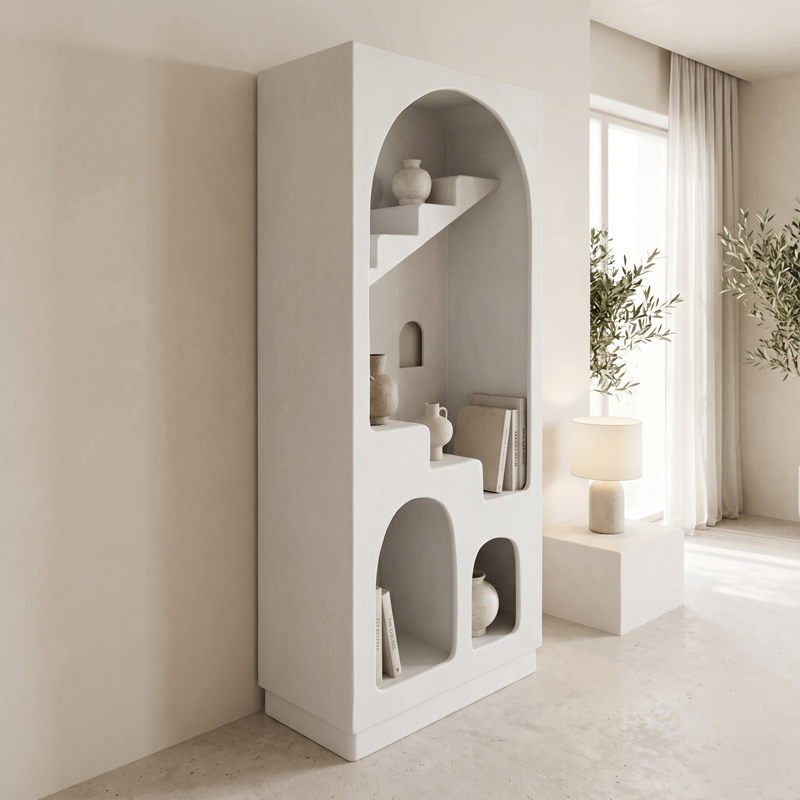 415-000018 Bookcase Boolten mdf white 80x38x190cm - Слика 1