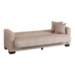 3-seater sofabed Vox with storage space cream fabric 210x84x83cm - Слика 4