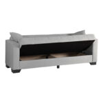 3-seater sofabed Vox with storage space light grey fabric 210x84x83cm - Слика 3
