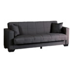 3-seater sofabed Vox with storage space anthracite fabric 210x84x83cm - Слика 2
