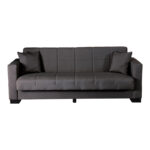 3-seater sofabed Vox with storage space anthracite fabric 210x84x83cm - Слика 5