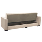 3-seater sofabed Vox with storage space beige fabric 210x84x83cm - Слика 3