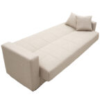 3-seater sofabed Vox with storage space beige fabric 210x84x83cm - Слика 4