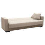 3-seater sofabed Vox with storage space beige fabric 210x84x83cm - Слика 5