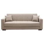 3-seater sofabed Vox with storage space beige fabric 210x84x83cm - Слика 6