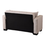 2-seater sofabed Vox with storage space cream fabric 150x84x83cm - Image 6