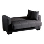 2-seater sofabed Vox with storage space anthracite fabric 150x84x83cm - Image 4