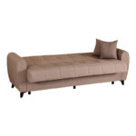 3-seater sofabed Lincoln with storage space beige fabric 226x84x93cm - Слика 3