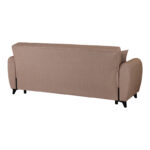3-seater sofabed Lincoln with storage space beige fabric 226x84x93cm - Слика 5
