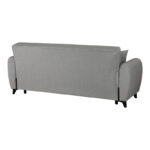 3-seater sofabed Lincoln with storage space light grey fabric 226x84x93cm - Image 6