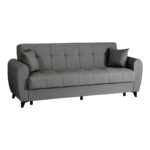 3-seater sofabed Lincoln with storage space anthracite fabric 226x84x93cm - Слика 2