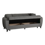 3-seater sofabed Lincoln with storage space anthracite fabric 226x84x93cm - Слика 3