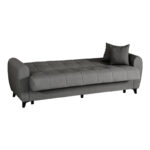 3-seater sofabed Lincoln with storage space anthracite fabric 226x84x93cm - Слика 4