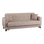 3-seater sofabed Modesto with storage space cream fabric 213x84x86cm - Слика 2
