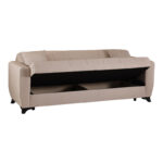 3-seater sofabed Modesto with storage space cream fabric 213x84x86cm - Слика 3