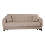 3-seater sofabed Modesto with storage space cream fabric 213x84x86cm - Слика 5