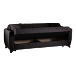 3-seater sofabed Modesto with storage space black fabric 213x84x86cm - Слика 3