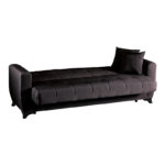 3-seater sofabed Modesto with storage space black fabric 213x84x86cm - Слика 4
