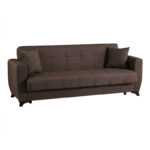 3-seater sofabed Modesto with storage space brown fabric 213x84x86cm - Слика 2