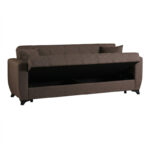 3-seater sofabed Modesto with storage space brown fabric 213x84x86cm - Слика 3