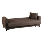 3-seater sofabed Modesto with storage space brown fabric 213x84x86cm - Слика 4