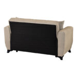 2-seater sofabed Modesto with storage space cream fabric 153x84x86cm - Image 6