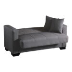 2-seater sofabed Modesto with storage space grey fabric 153x84x86cm - Слика 4