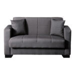 2-seater sofabed Modesto with storage space grey fabric 153x84x86cm - Слика 5