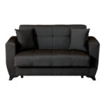 2-seater sofabed Modesto with storage space black fabric 153x84x86cm - Image 5