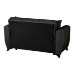2-seater sofabed Modesto with storage space black fabric 153x84x86cm - Image 6